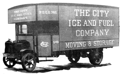 A truck used by The City Ice and Fuel Company ca. 1928