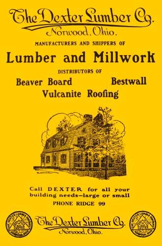 A Dexter Lumber Company advertisement from 1922.