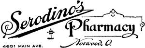 Serodino's Pharmacy logo in 1921